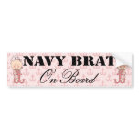 Navy Brat On Board Girl (Light Skin) bumper stickers