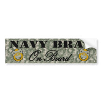 Navy Brat On Board (Window Sticker) Bumper Sticker