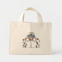 Navy Captain Sailor With Binoculars Bag
