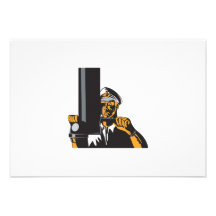 Navy Captain Sailor With Periscope Personalized Invitation