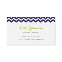 Navy Chevron and Polka Dot Business Cards