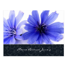 Navy Floral Save the Date Postcard