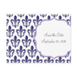 Navy/Lavender Save the Date Postcard