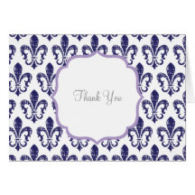 Navy/Lavender Thank You Card