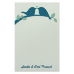 Navy Love Birds Stationery