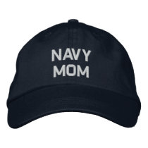 Navy Mom Embroidered Baseball Cap
