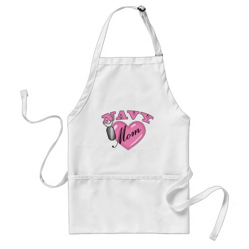 Navy Mom Heart N Dog Tag Aprons