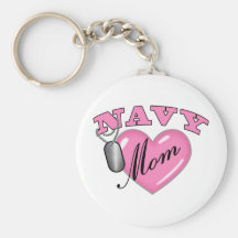 Navy Mom Heart N Dog Tag Key Chains