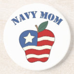 Navy Mom Patriotic Apple Beverage Coaster