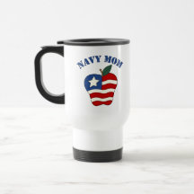 Navy Mom Patriotic Apple Coffee Mug