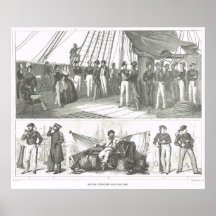 Navy officers and sailors poster