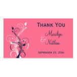 Navy, Pink, and White Floral Favour Tag Business Card Template