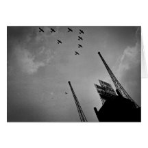 Navy Planes Fly Over Park Central Hotel NYC Card