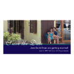 Navy Save the Date Photocard Custom Photo Card