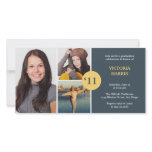 Navy simply collage class of grad announcement photo card