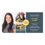 Navy simply collage class of grad announcement photo card