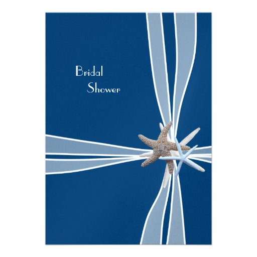 Navy Starfish Beach Bridal Shower Invitation