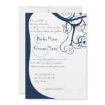Navy Tree Swirls  Wedding Invitation