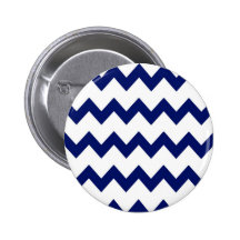 Navy White Chevrons Button