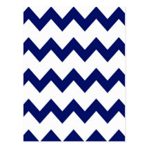 Navy White Chevrons Postcard