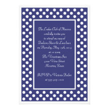 Navy & White Polka Dot Corporate Party Invitation