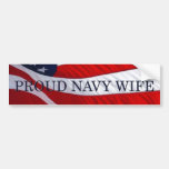 Navy Wife American Flag Bumper Sticker
