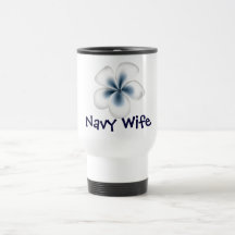 Navy Wife Flower Coffee Mugs
