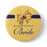 Navy yellow bridal party wedding pins
