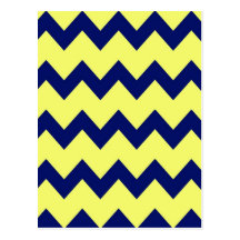Navy Yellow Chevrons Postcard