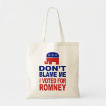 Ne me blâmez pas que j'ai voté pour Romney Sac De Toile