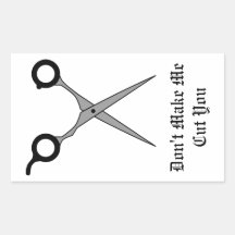 Ne m'incitez pas à vous couper (les ciseaux de cou sticker rectangulaire