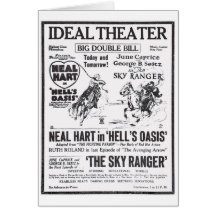 Neal Hart June Caprice silent movie ads 1921 Greeting Card