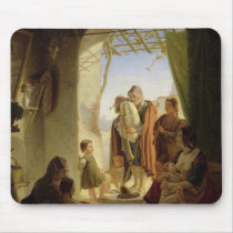 Neapolitan bagpipe player in wintry Rome, 1833 Mouse Pads