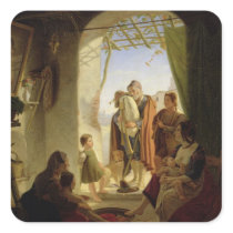 Neapolitan bagpipe player in wintry Rome, 1833 Sticker