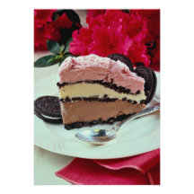 Neapolitan ice-cream pie personalized invites