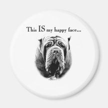 Neapolitan Mastiff Happy Face - Magnet