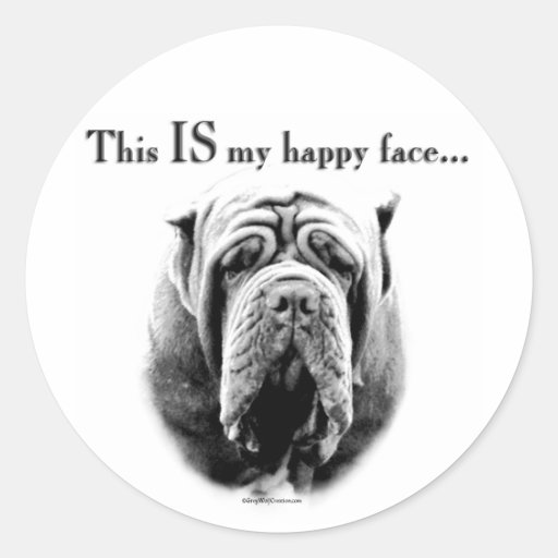 Neapolitan Mastiff Happy Face Sticker