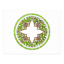 Neat graphic, celtic or victorian knot design postcards