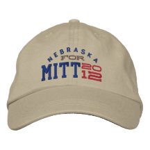Nebraska for Mitt Romney 2012 Embroidered Baseball Caps