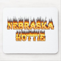 Nebraska Hottie fire and flames Mouse Pad