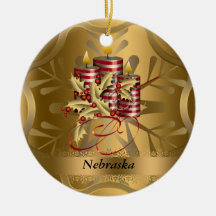 Nebraska State Christmas Ornament