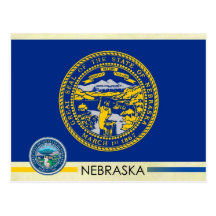 Nebraska State Flag and Seal Post Card