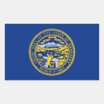 Nebraska State Flag, United States Rectangular Stickers