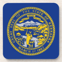 Nebraska State Seal Cork Coaster