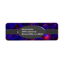Nebula Space Explosion Monogram Custom Return Address Label