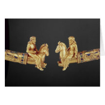 Neck ring in the form of Scythian horsemen Greeting Cards
