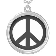 Necklace: Sterling Silver Peace Sign Necklace.
