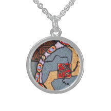 Necklace Sterling Silver with River Design