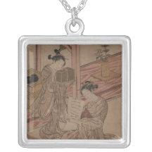 Necklace-Vintage Japanese Art-Shigemasa Kitao