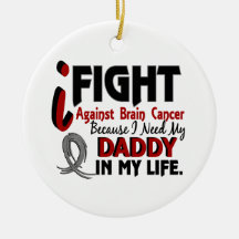 Need My Daddy Brain Cancer Christmas Tree Ornaments